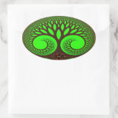 Sticker Ovale Arbre 2 art fractal (Sac)