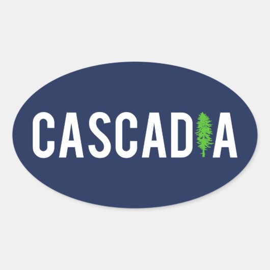 Sticker Ovale Arbre de Cascadia (Devant)