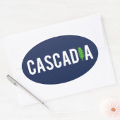 Sticker Ovale Arbre de Cascadia (Enveloppe)