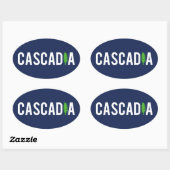 Sticker Ovale Arbre de Cascadia (Feuille)