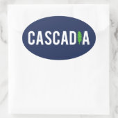 Sticker Ovale Arbre de Cascadia (Sac)