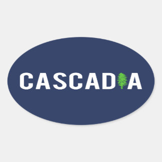 Sticker Ovale Arbre de Cascadia