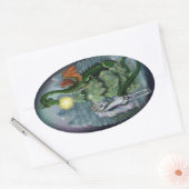 Sticker Ovale Arbre de Noël enchanté (Enveloppe)