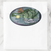 Sticker Ovale Arbre de Noël enchanté (Sac)