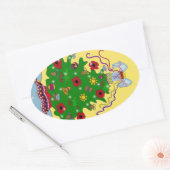 Sticker Ovale Arbre de Noël ukrainien (Enveloppe)