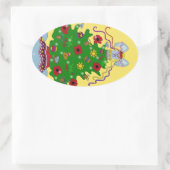 Sticker Ovale Arbre de Noël ukrainien (Sac)