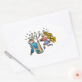 Sticker Ovale Arbre plante A (Enveloppe)