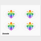 Sticker Ovale Arc-en-ciel (Feuille)