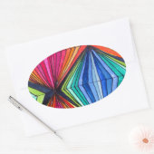 Sticker Ovale Arc-en-ciel - Art optique géométrique (Enveloppe)