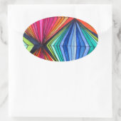 Sticker Ovale Arc-en-ciel - Art optique géométrique (Sac)