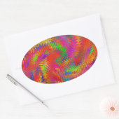 Sticker Ovale Arc-en-ciel tissé (Enveloppe)