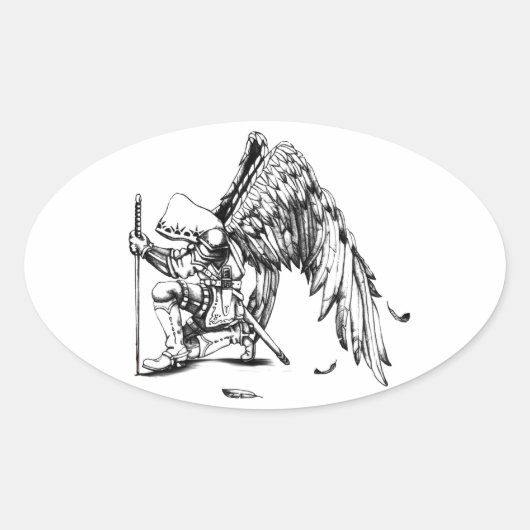 Sticker Ovale ArchAngel guerrier (Devant)