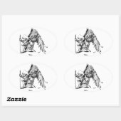 Sticker Ovale ArchAngel guerrier (Feuille)