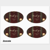 Sticker Ovale Archéologie gothique avec crânes (Feuille)