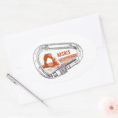 Sticker Ovale Arches National Park Escalade Carabiner (Enveloppe)
