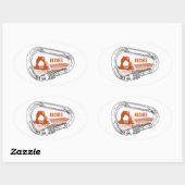 Sticker Ovale Arches National Park Escalade Carabiner (Feuille)