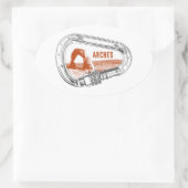 Sticker Ovale Arches National Park Escalade Carabiner (Sac)