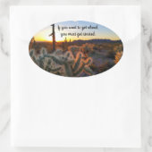 Sticker Ovale Arizona Desert Sunset Cactus Inspiration Dire (Sac)