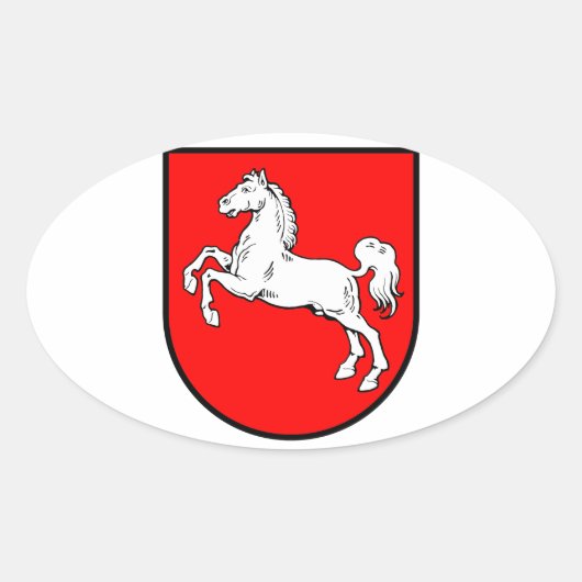 Sticker Ovale Armoiries de la Basse-Saxe (Devant)