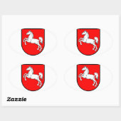 Sticker Ovale Armoiries de la Basse-Saxe (Feuille)