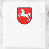 Sticker Ovale Armoiries de la Basse-Saxe (Sac)