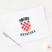 Sticker Ovale Armoiries de la Croatie (Enveloppe)