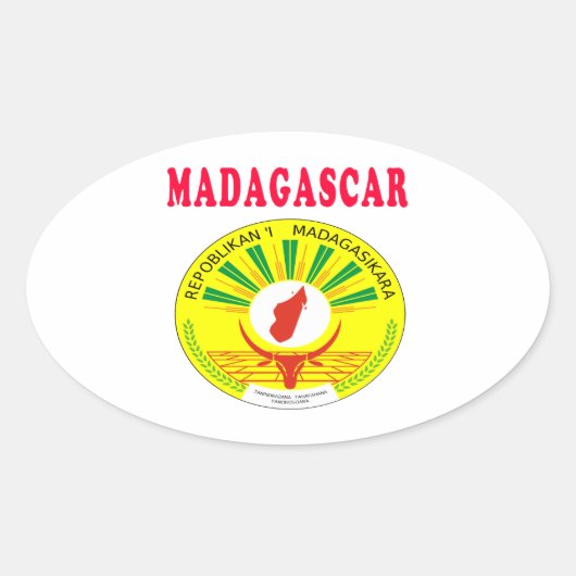 Sticker Ovale Armoiries De Madagascar (Devant)