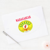 Sticker Ovale Armoiries De Madagascar (Enveloppe)