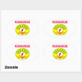 Sticker Ovale Armoiries De Madagascar (Feuille)