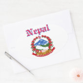 Sticker Ovale Armoiries du Népal (Enveloppe)