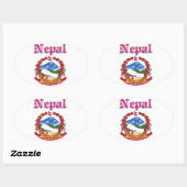 Sticker Ovale Armoiries du Népal (Feuille)