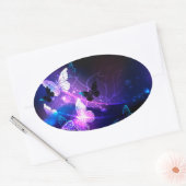 Sticker Ovale Arrière - plan avec papillons de nuit (Enveloppe)