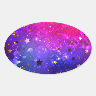Sticker Ovale Arrière - plan rose brillant