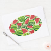 Sticker Ovale Arrière - plan sans couture de pastèque (Enveloppe)