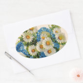 Sticker Ovale Arrosage à fleurs bleues (Enveloppe)