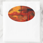 Sticker Ovale Art Abstrait (Sac)