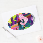 Sticker Ovale Art Abstrait (Enveloppe)