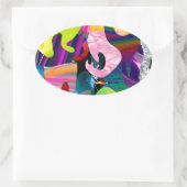 Sticker Ovale Art Abstrait (Sac)