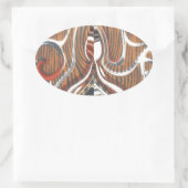 Sticker Ovale Art Abstrait africain (Sac)