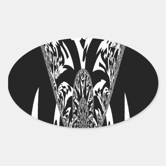 Sticker Ovale Art Abstrait africain (Devant)