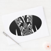 Sticker Ovale Art Abstrait africain (Enveloppe)
