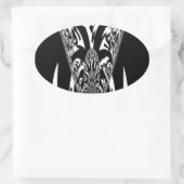 Sticker Ovale Art Abstrait africain (Sac)