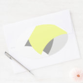 Sticker Ovale Art Abstrait gris jaune blanc (Enveloppe)