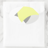 Sticker Ovale Art Abstrait gris jaune blanc (Sac)