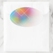 Sticker Ovale Art Abstrait Rose Rouge Orange Couleurs Vives Pers (Sac)