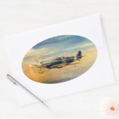 Sticker Ovale Art aéronautique (Enveloppe)