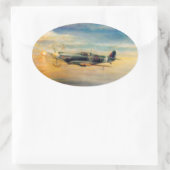 Sticker Ovale Art aéronautique (Sac)