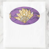 Sticker Ovale Art africain Abstrait : Vagues de passion violette (Sac)