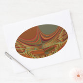 Sticker Ovale Art contemporain africain Terre (Enveloppe)