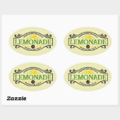 Sticker Ovale art de mot de limonade fraîche (Feuille)